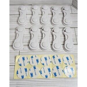 Child Baby Safety Cabinet Door Refrigerator Locks 10 Pack with 10 extra 3M tape